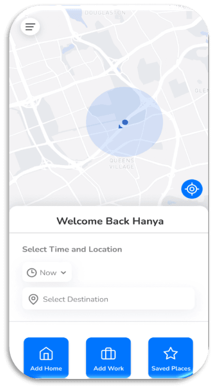 GoPooling — مشاركة رحلات للجامعة: حجز الرحلة (home screen)