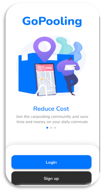 GoPooling — مشاركة رحلات للجامعة: التعريف بالتطبيق (onboarding1)