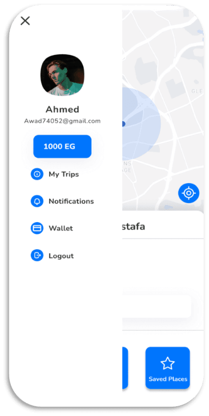 GoPooling — مشاركة رحلات للجامعة: التنقل والميزات (side drawer navigation)