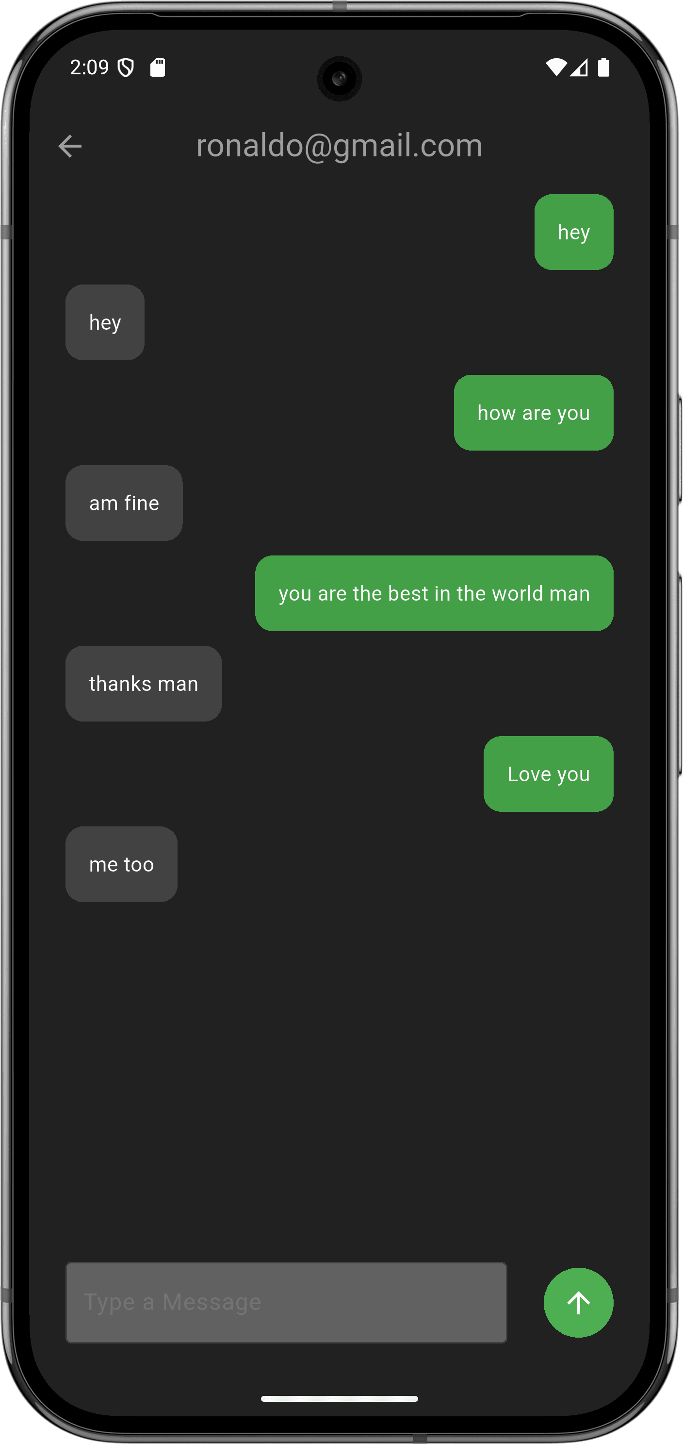 تطبيق دردشة: واجهة التطبيق (chat)