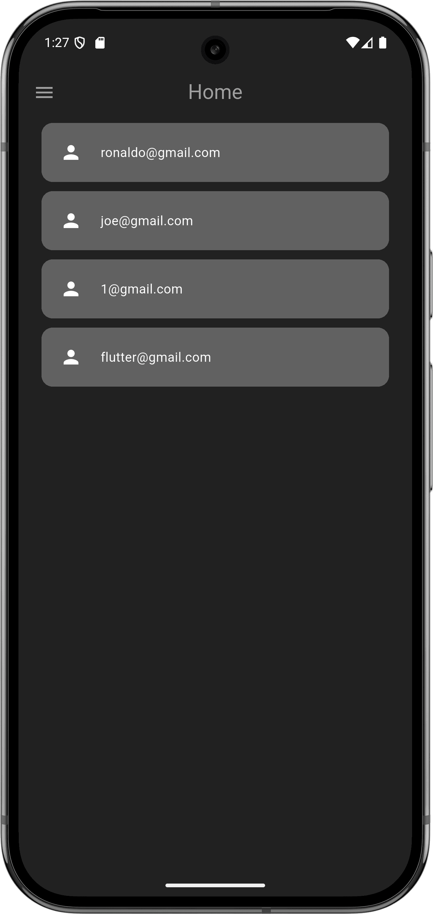 تطبيق دردشة: واجهة التطبيق (home page)
