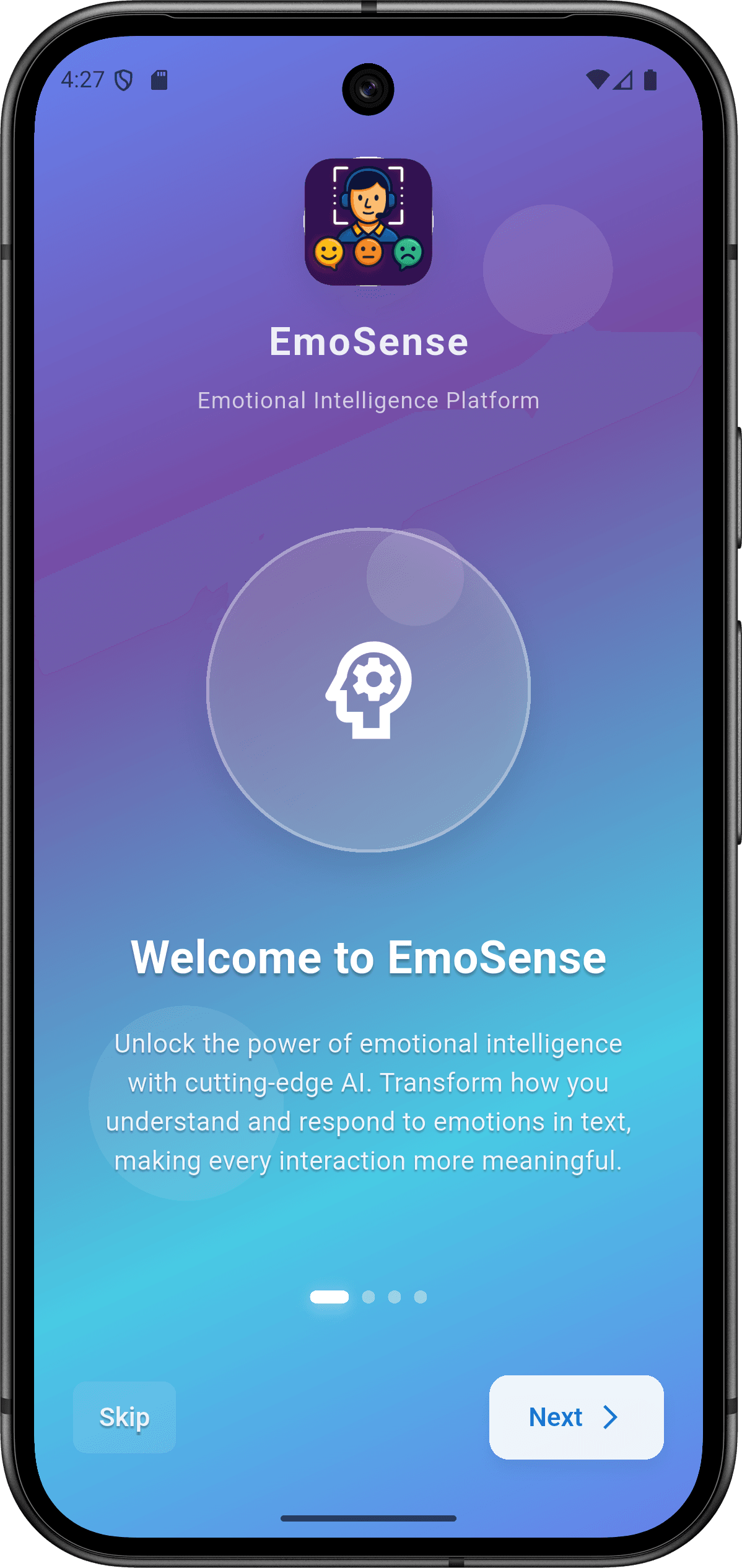 EmoSense — منصة التعرف على المشاعر للمؤسسات: التسجيل والمصادقة (onboarding 1)