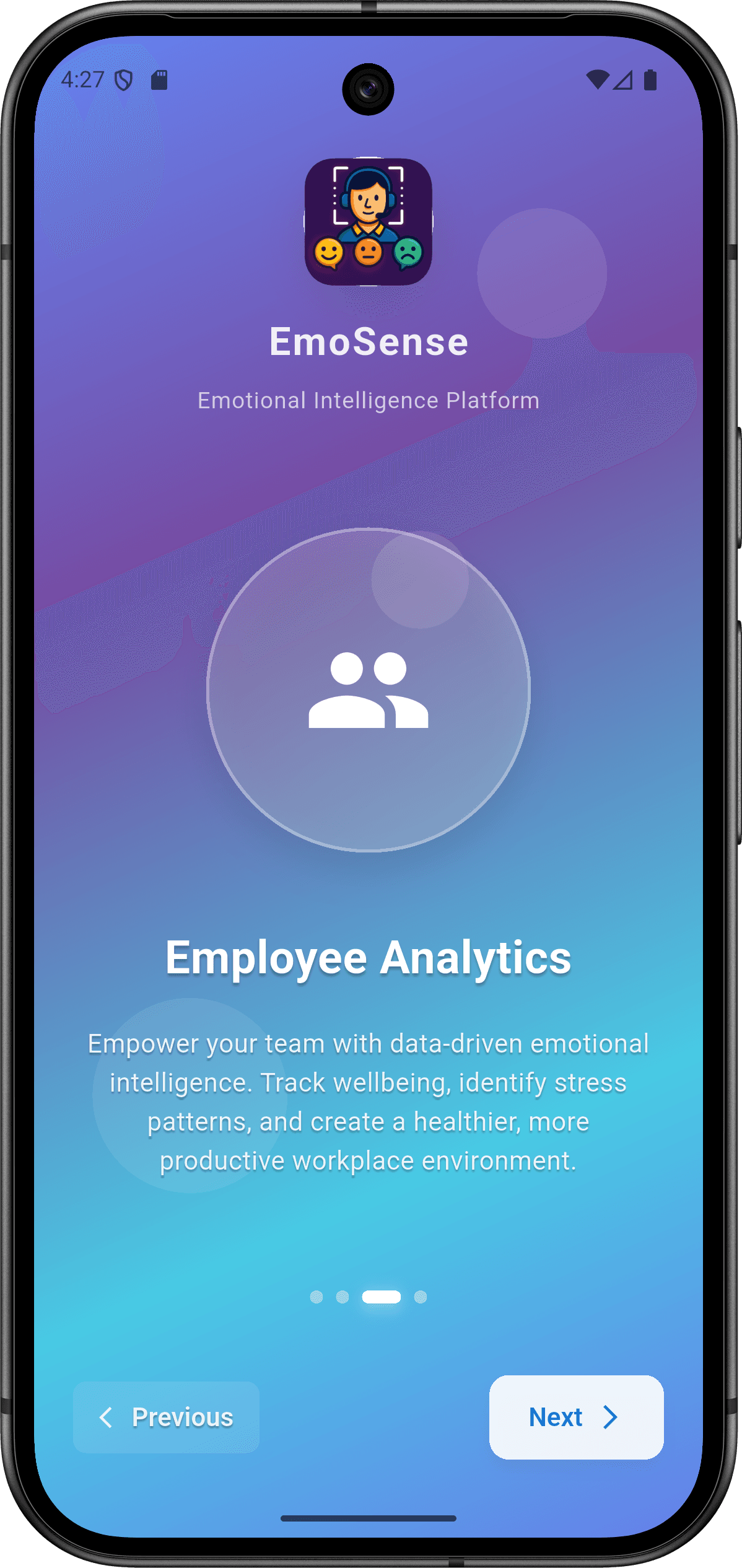 EmoSense — منصة التعرف على المشاعر للمؤسسات: التسجيل والمصادقة (onboarding 3)