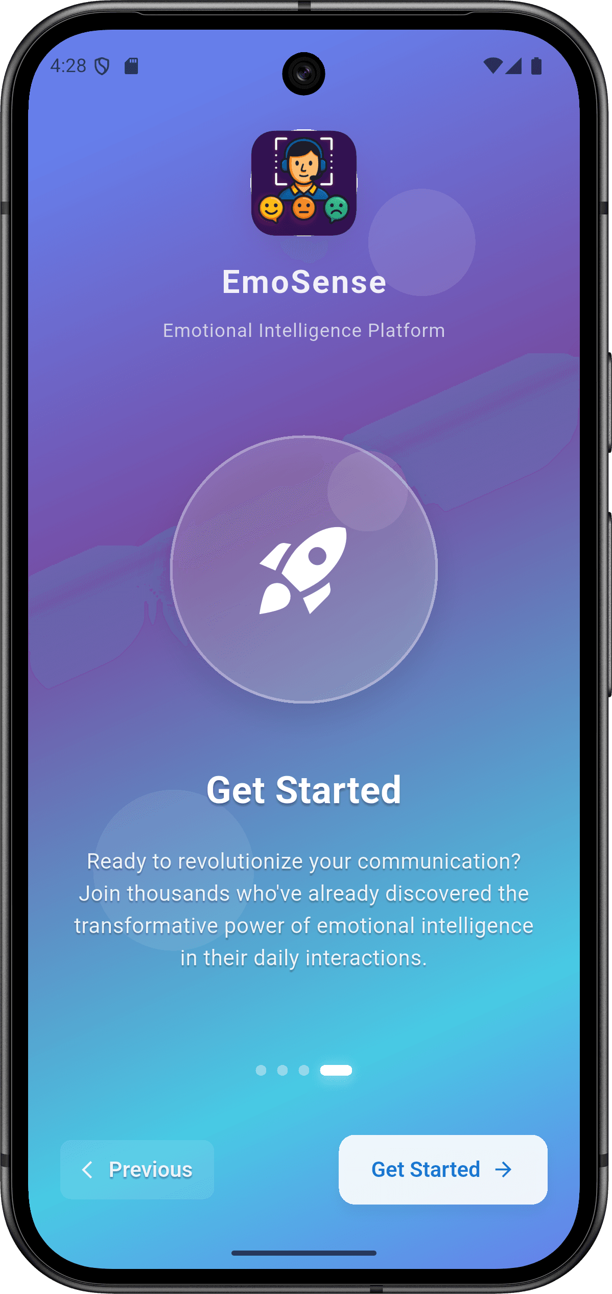 EmoSense — منصة التعرف على المشاعر للمؤسسات: التسجيل والمصادقة (onboarding 4)