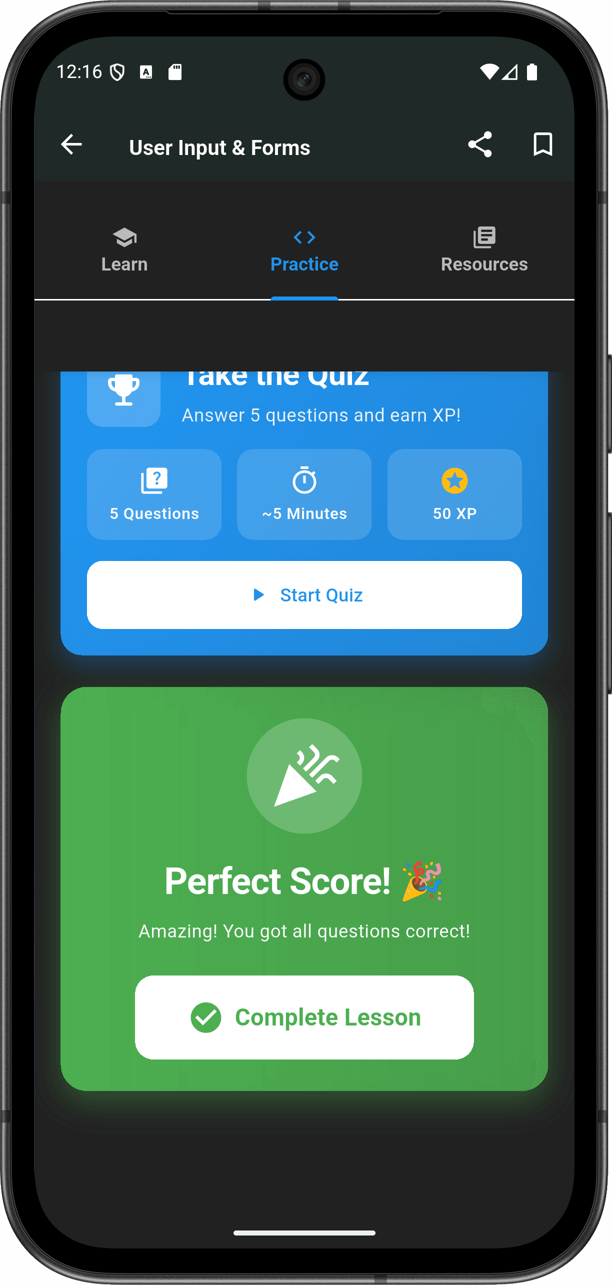 FlutterMate - Flutter Learning Companion: Lessons & Course Content (lesson detail screen 12)