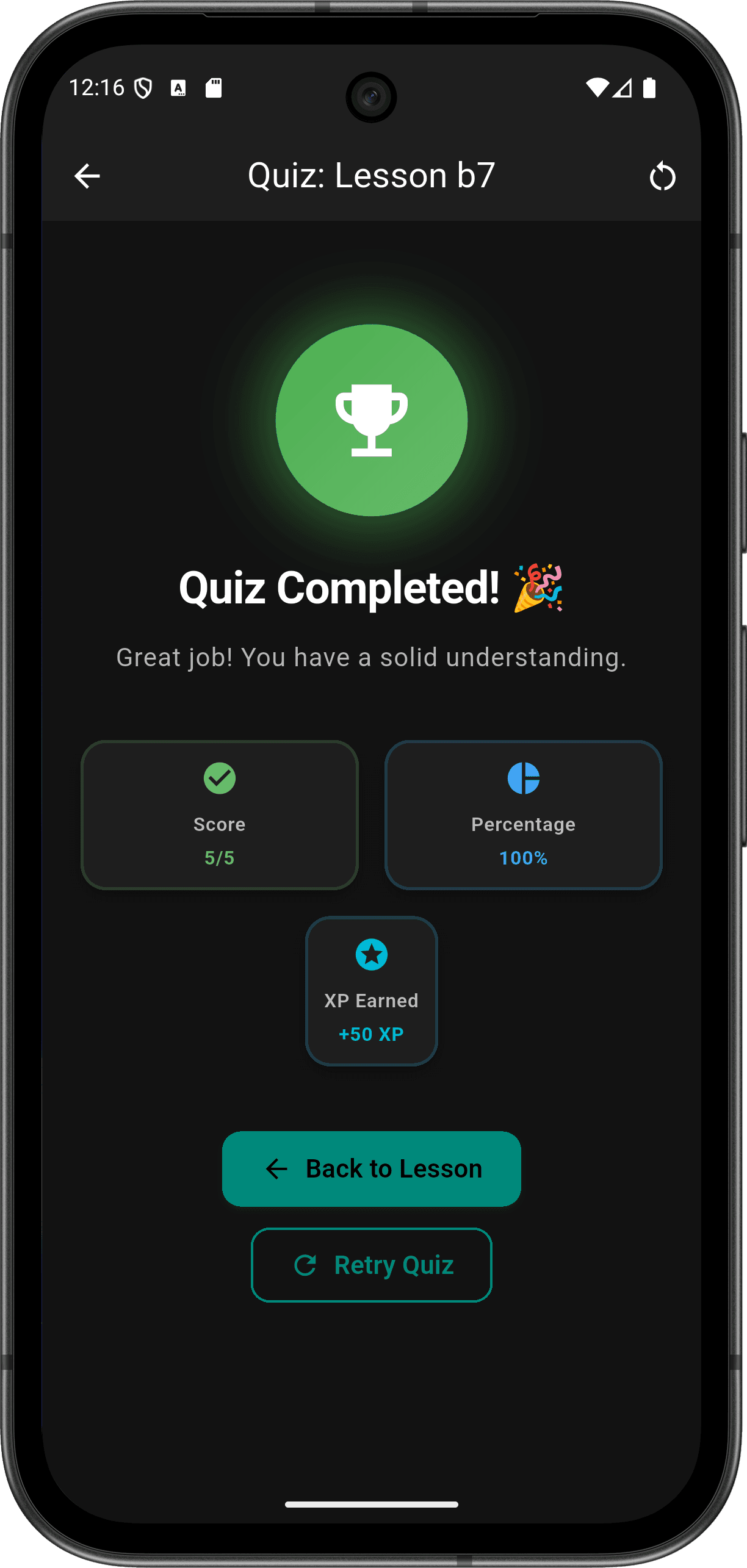 FlutterMate - Flutter Learning Companion: Interactive Quizzes (lesson quiz screen 4)