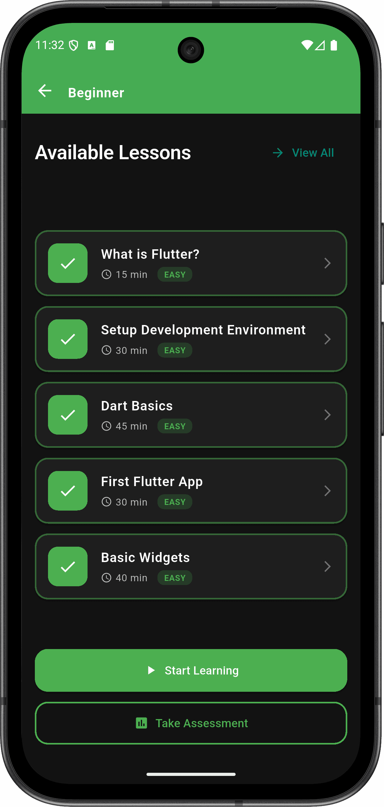 FlutterMate - Flutter Learning Companion: Lessons & Course Content (lesson screen 2)
