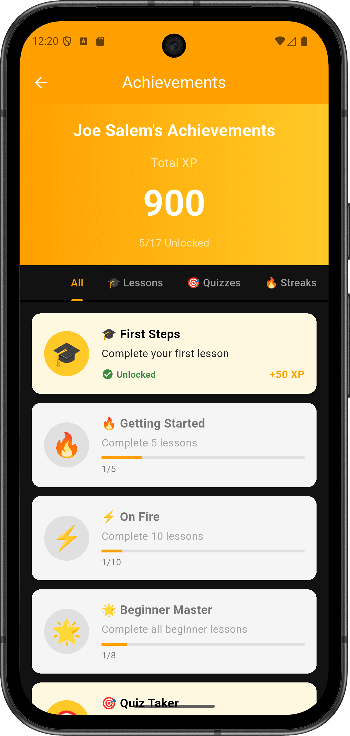 FlutterMate - Flutter Learning Companion: User Profile (profile screen 2)