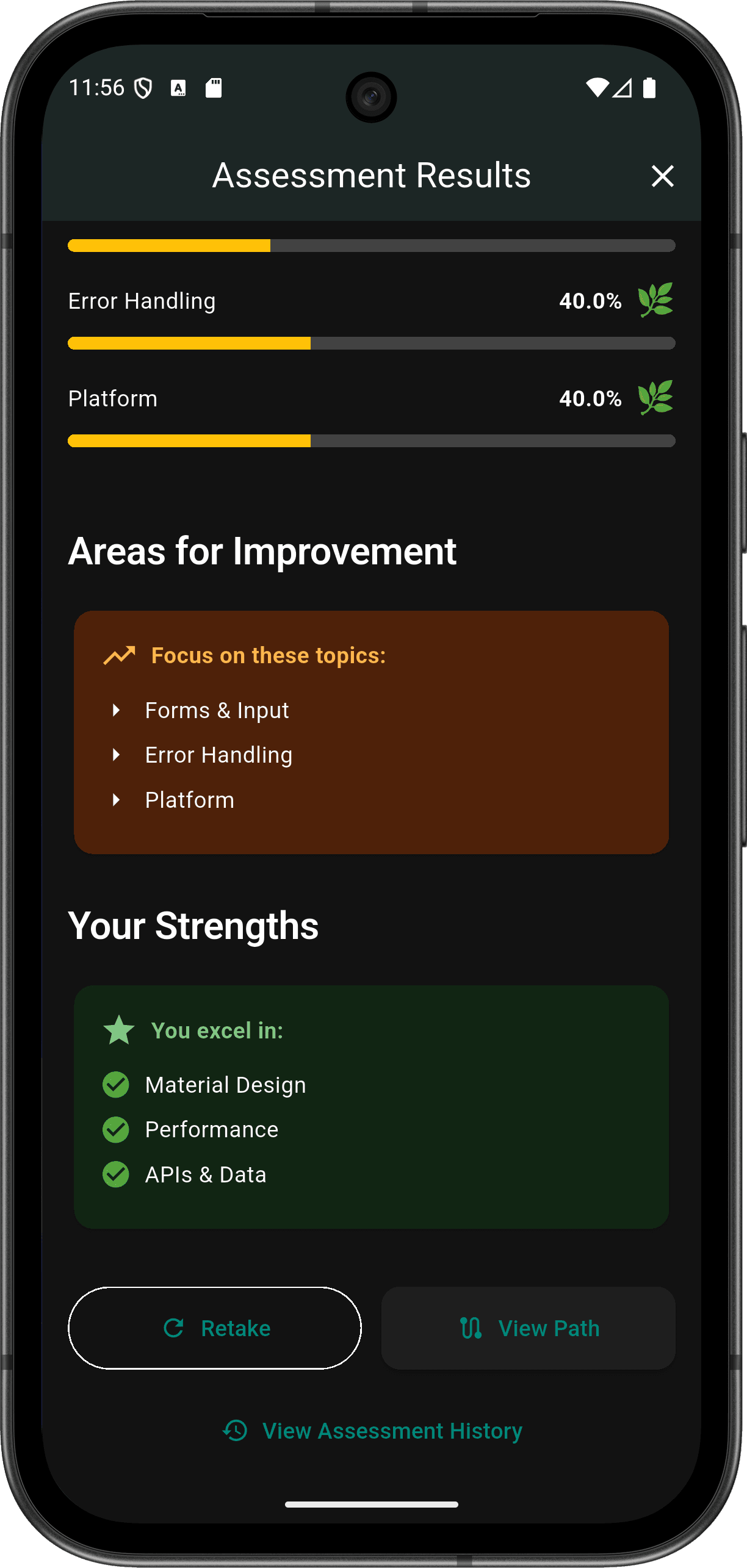 FlutterMate - Flutter Learning Companion: Skill Assessment (skill assessment screen 4)