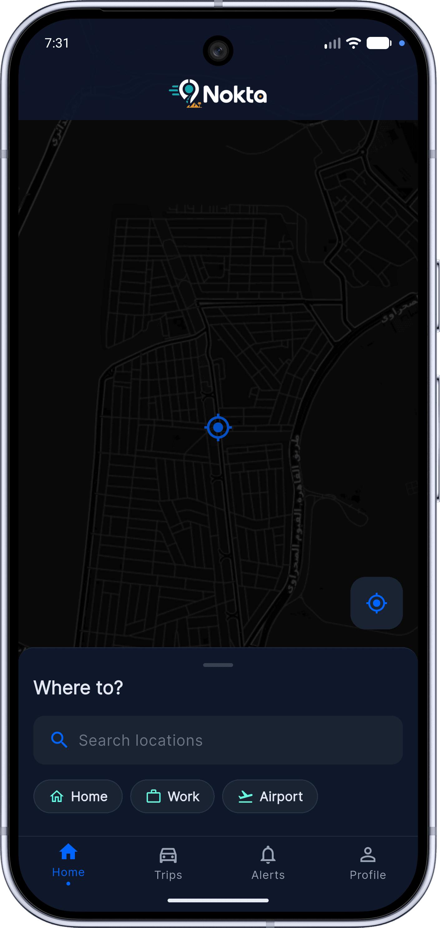 Nokta — Ride-Hailing / Delivery MVP: Ride Booking Flow (10 home)
