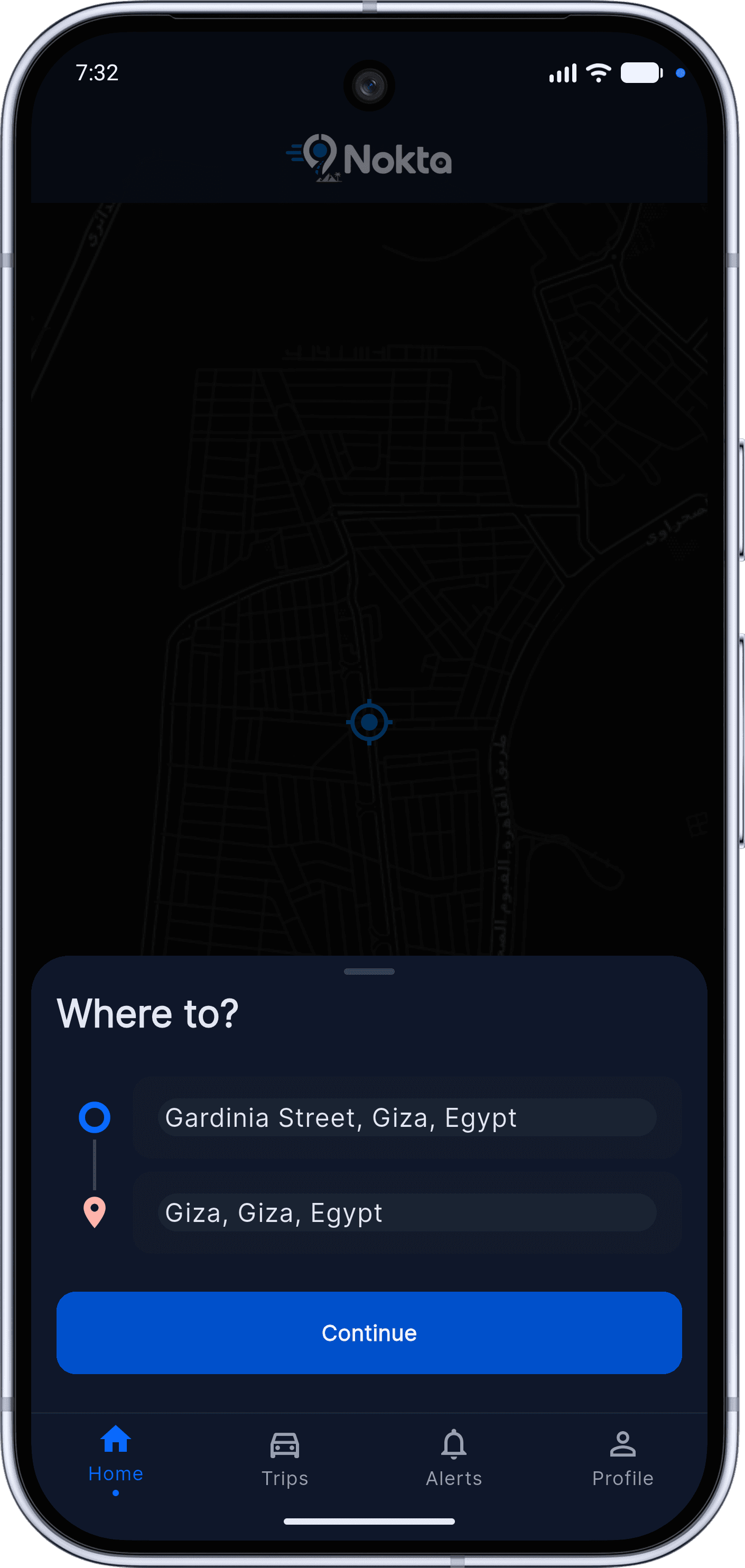 Nokta — Ride-Hailing / Delivery MVP: Ride Booking Flow (11 home)
