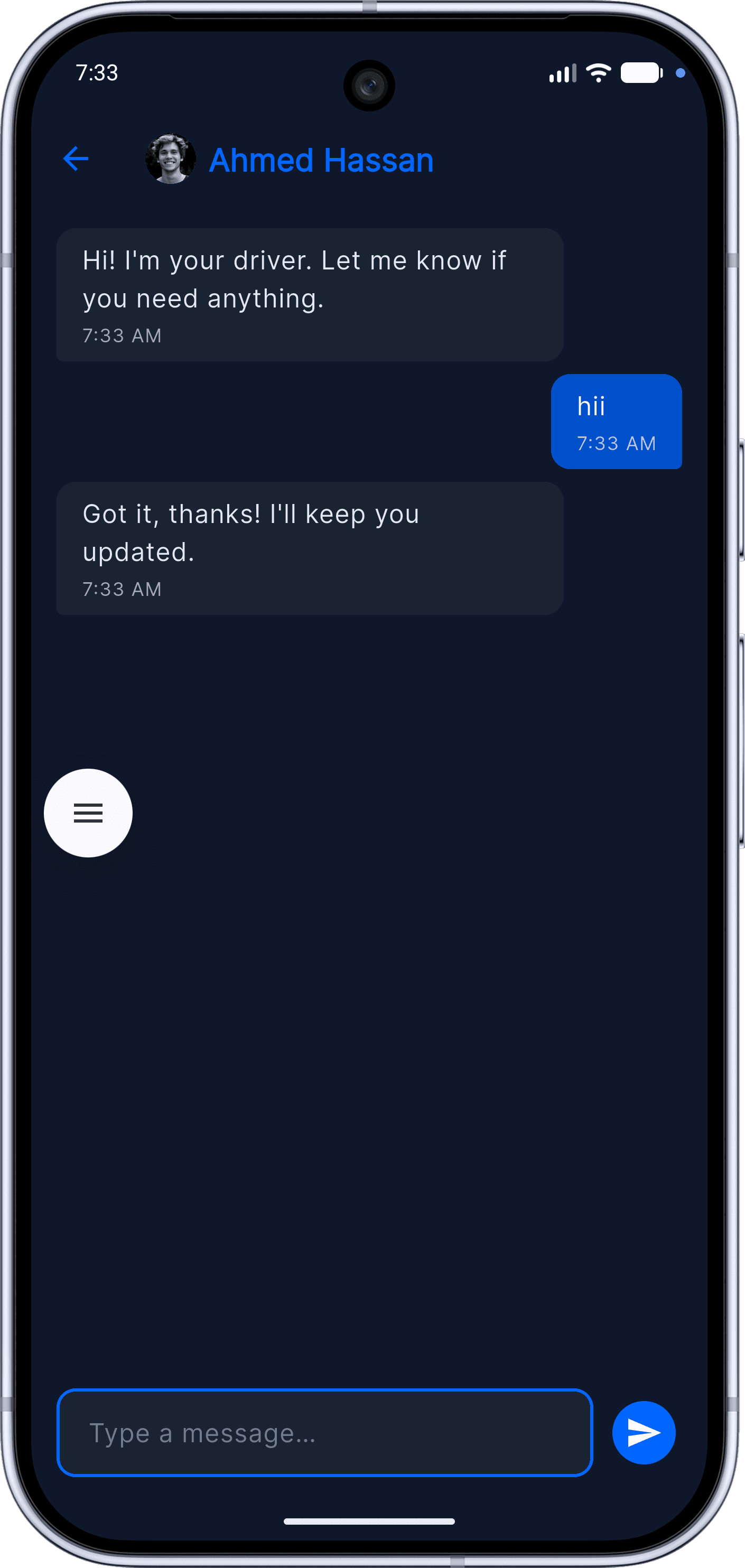 Nokta — Ride-Hailing / Delivery MVP: Chat & Notifications (15 chat)