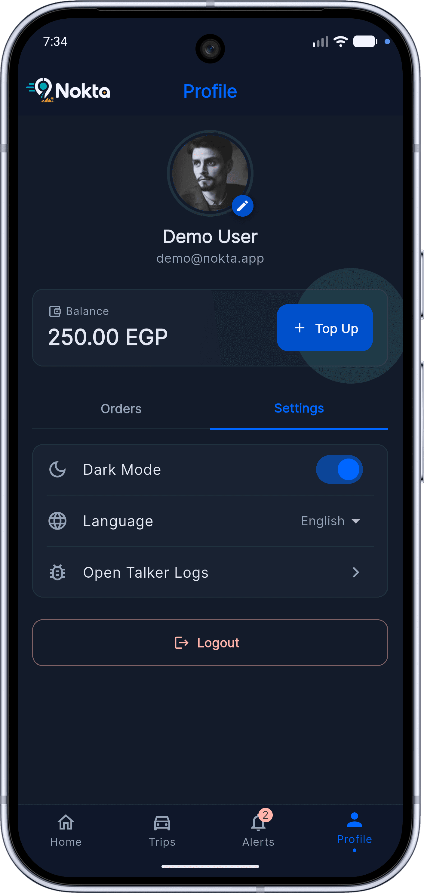 Nokta — Ride-Hailing / Delivery MVP: User Profile (20 profile)