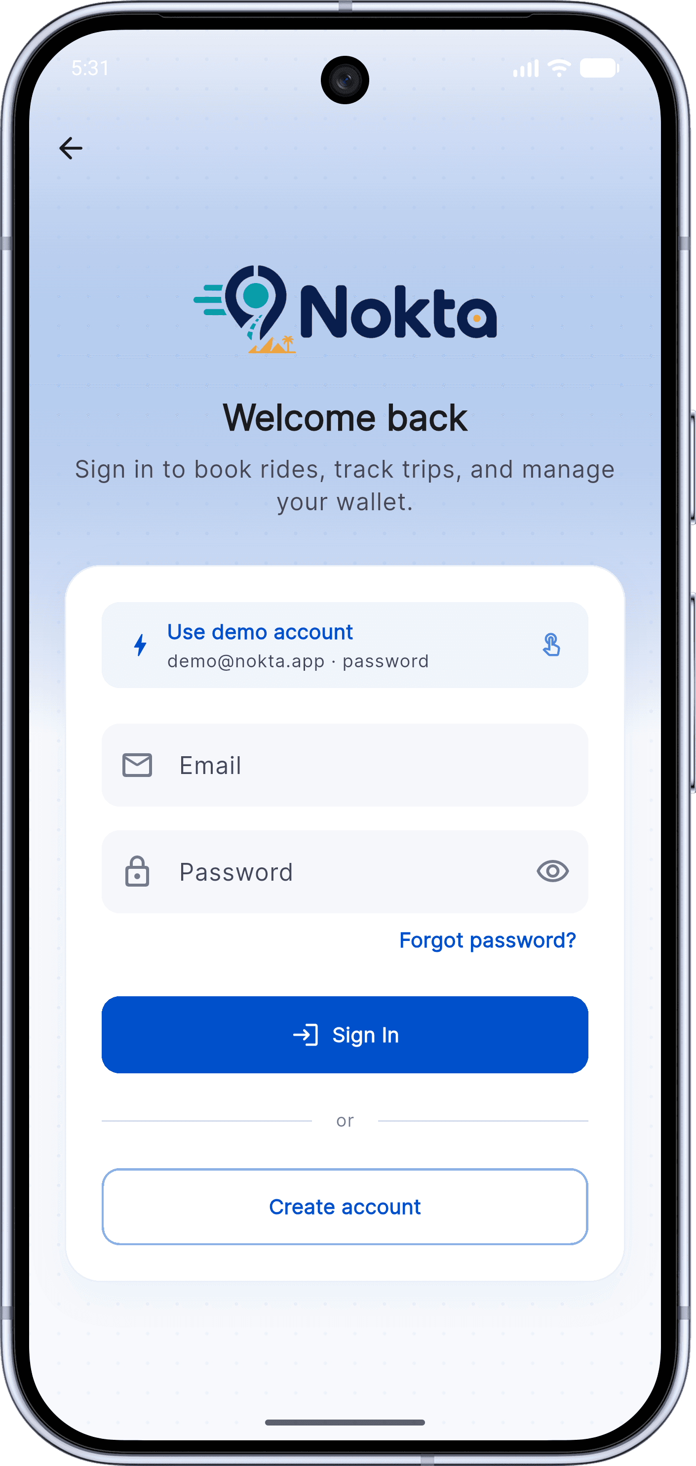 Nokta — Ride-Hailing / Delivery MVP: Authentication Flow (7 login)