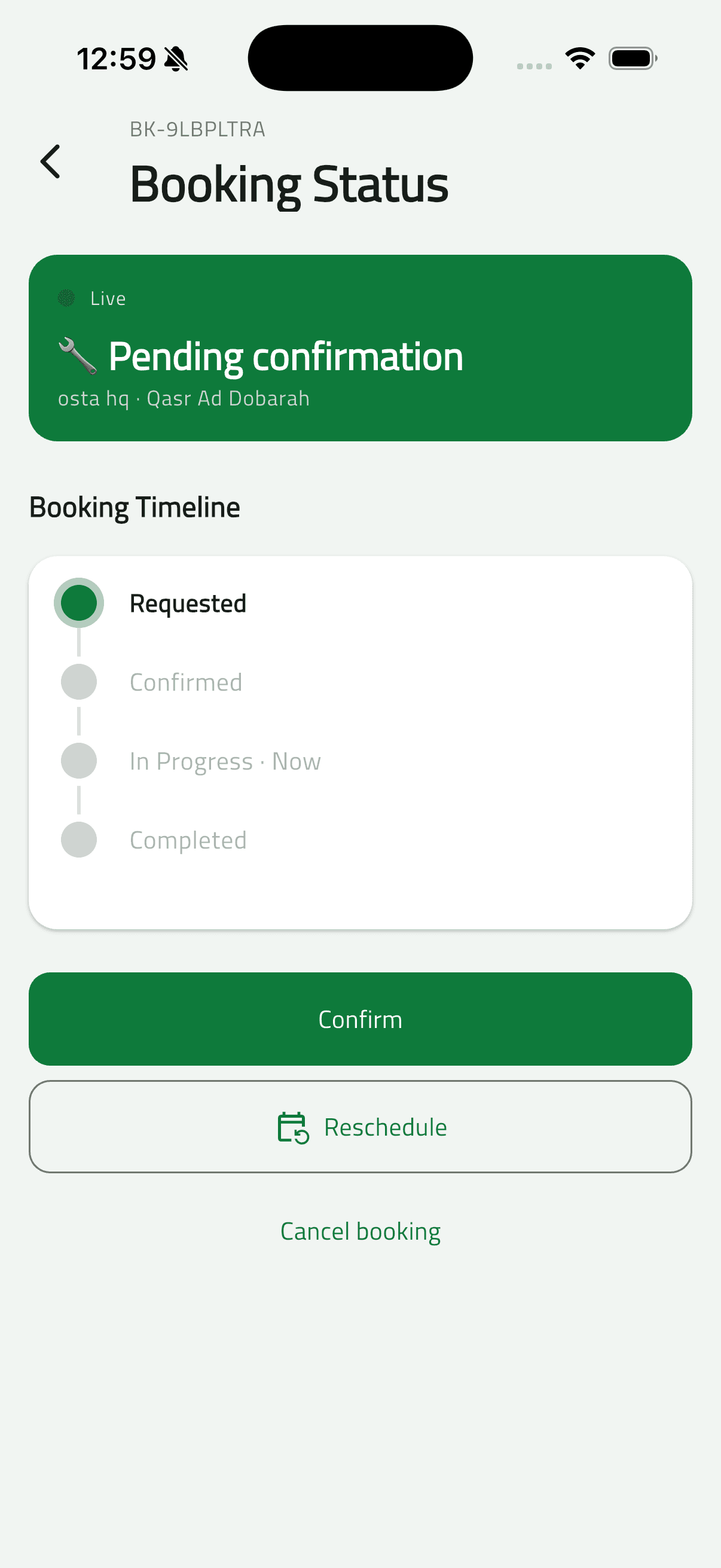 Osta (أُسطى) — Car Services Marketplace: Booking Flow & Live Status (18 booking status pending)