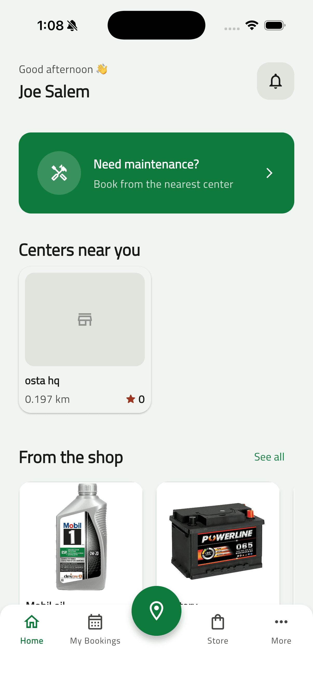 Osta (أُسطى) — Car Services Marketplace: Customer Home, Profile & Notifications (29 customer home)