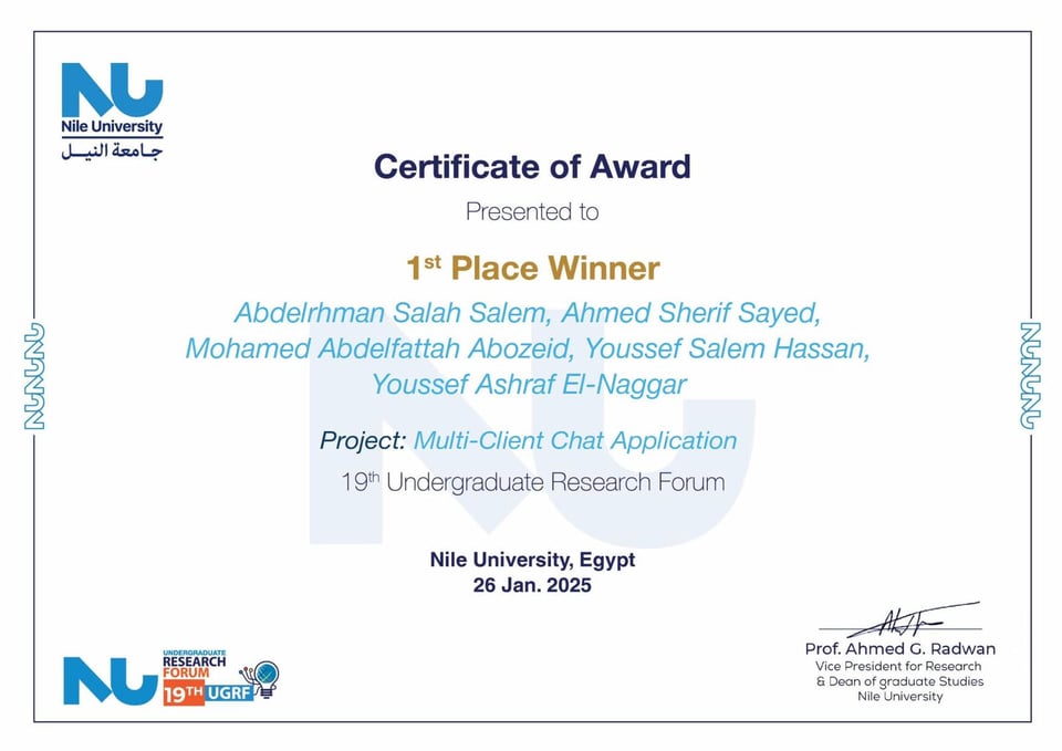 UGRF Recognition certificate preview thumbnail — issued by UGRF (Undergraduate Research Forum)