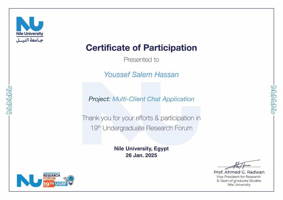 UGRF Certificate certificate preview thumbnail — issued by UGRF (Undergraduate Research Forum)